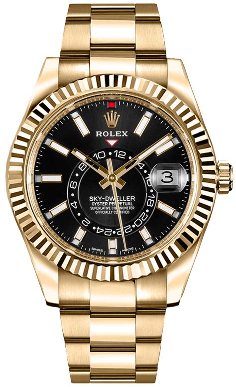 rolex sky dweller gold and black|rolex dweller price.